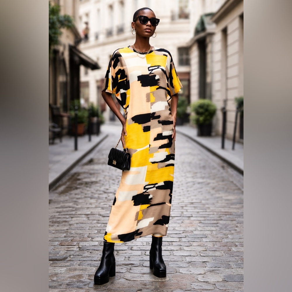 NWT Zara Printed Midi Dress Limited Edition